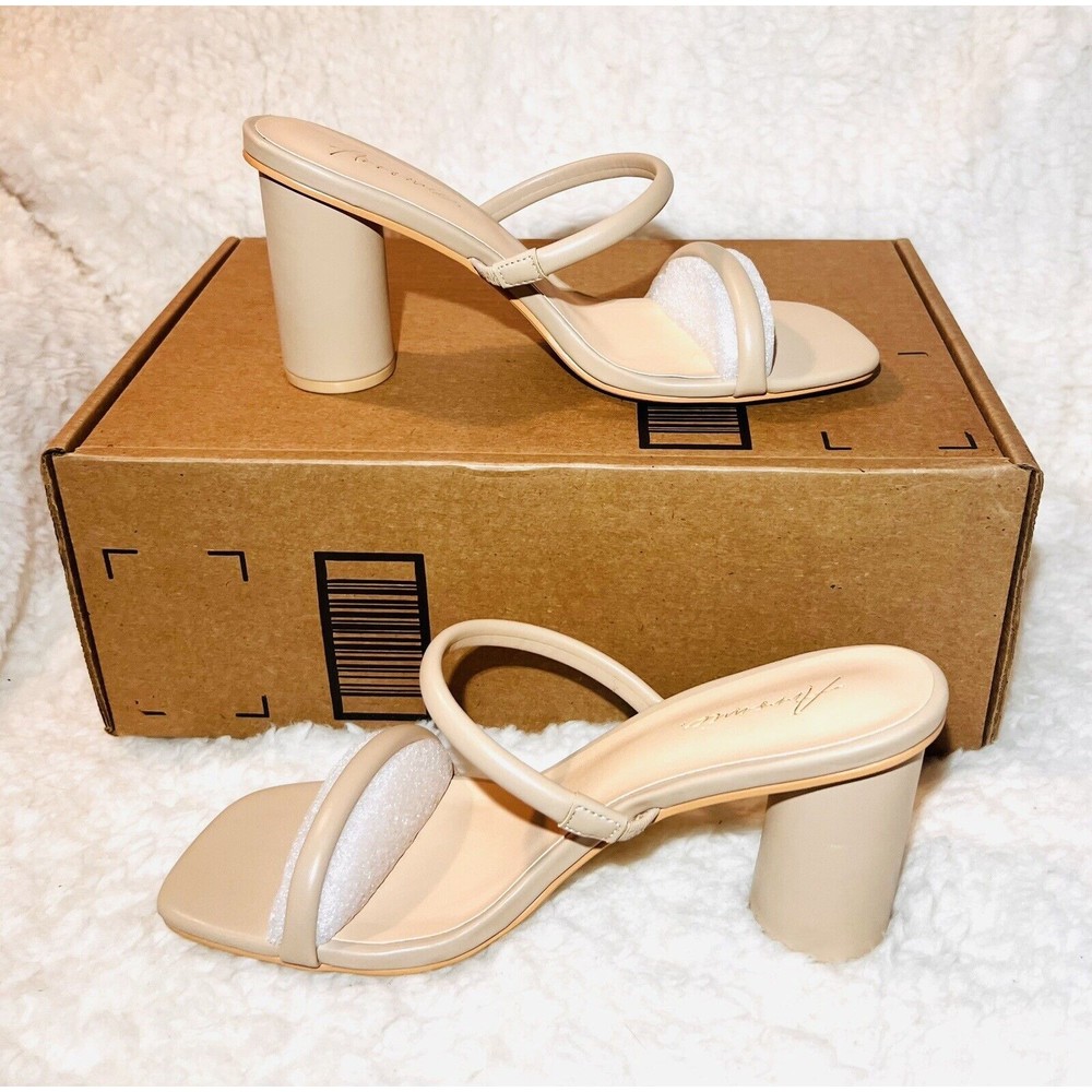 Arromic Women's Heeled Sandals Square Toe Two Strap Block Heels - Size 9 - Picture 2 of 5